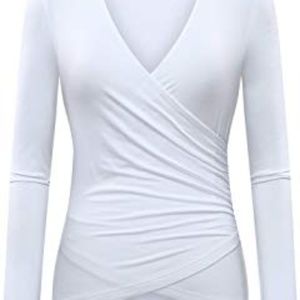 Kate Kasin Women's Faux Wrap Top